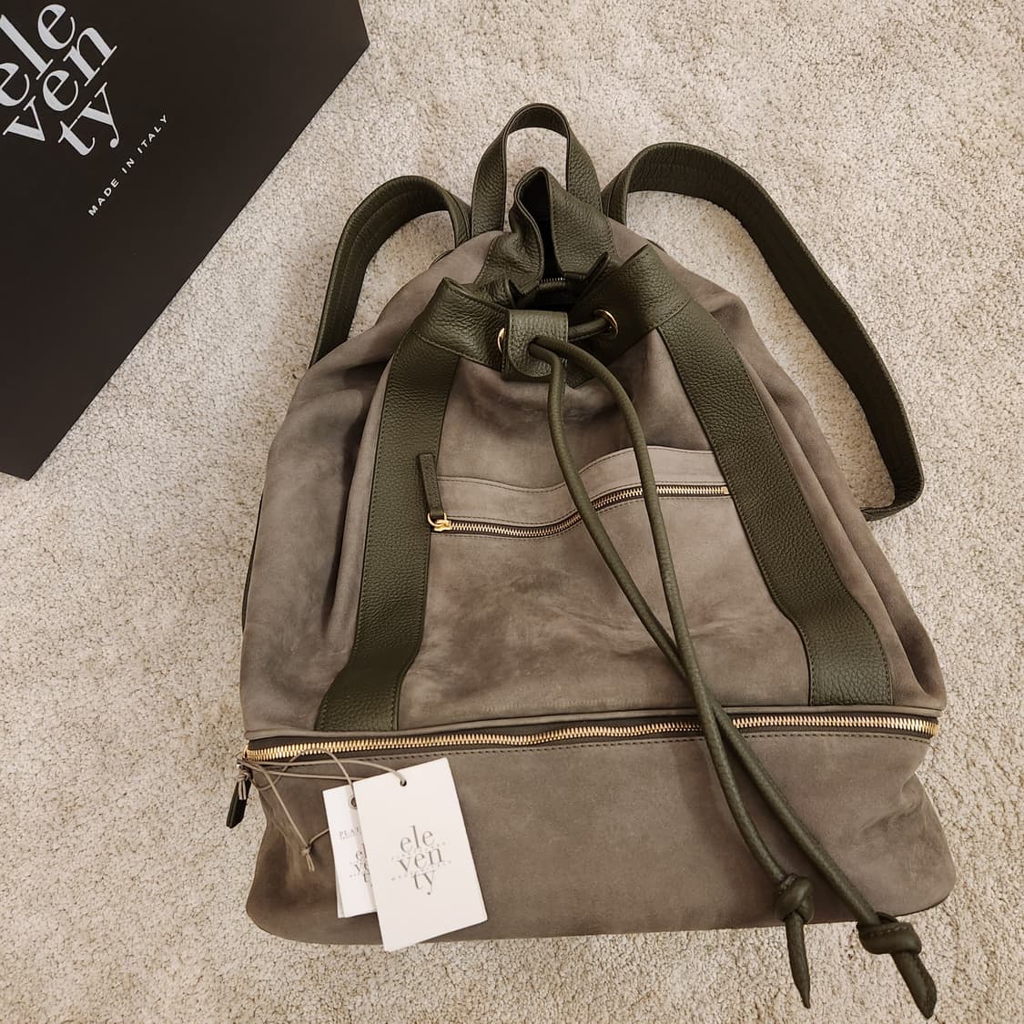 Eleventy 일레븐티 이탈리안 최고급 사슴가죽 스웨이드 럭색 백팩 상품이미지5