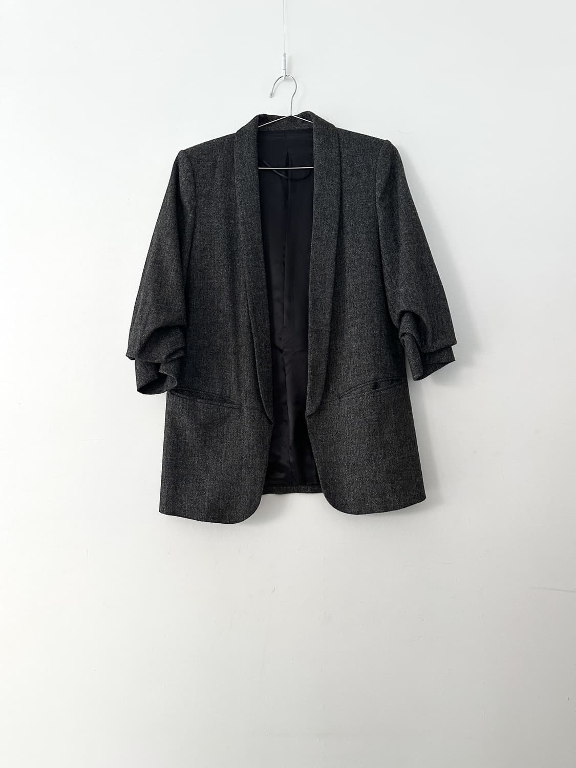 Sleeve pintuck formal jacket / charcoal 상품이미지1