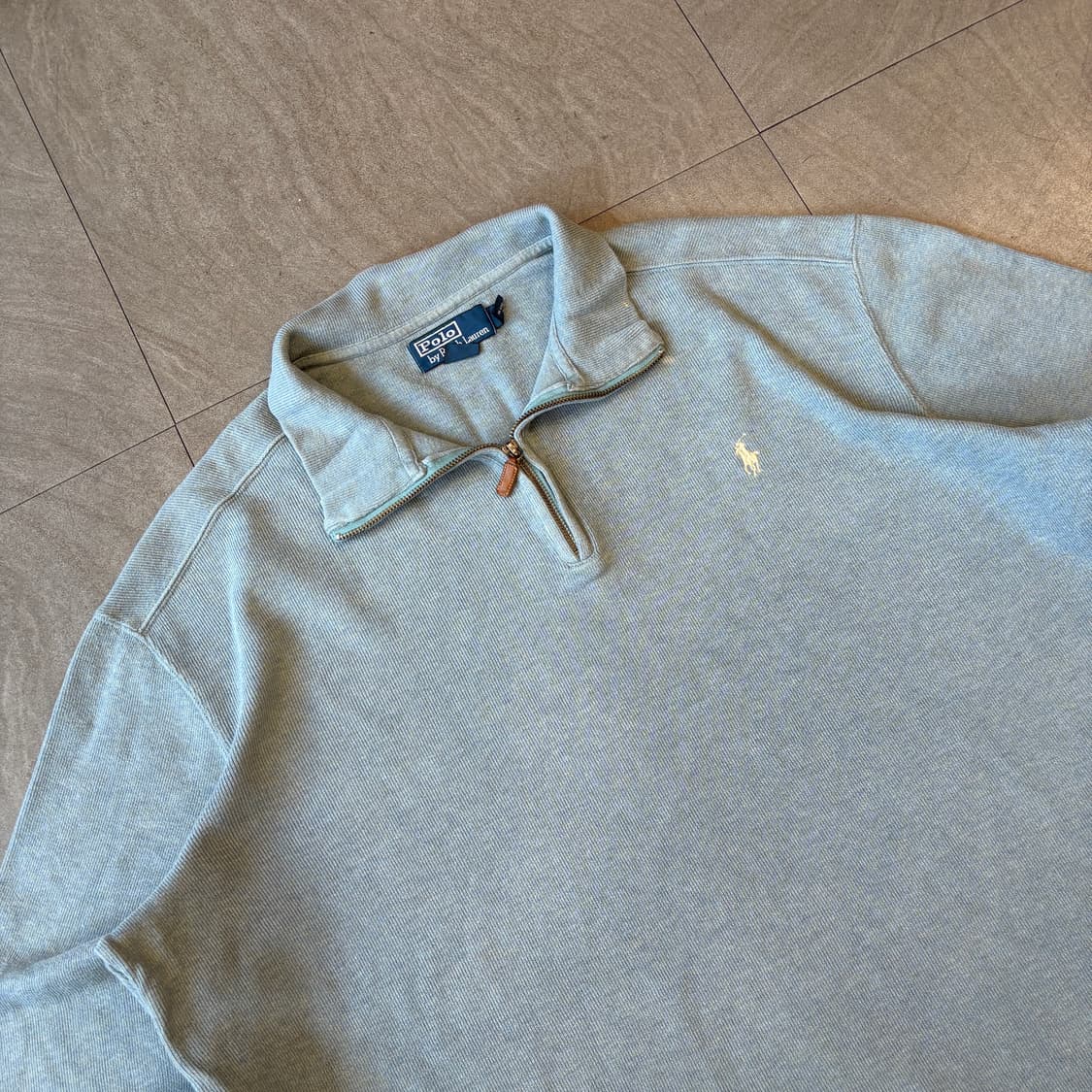 폴로 정품 에메랄드 반집업 니트 상품이미지2