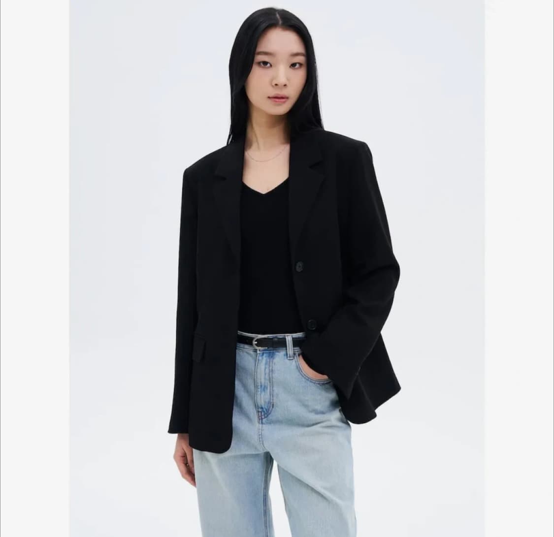 에잇세컨즈 세미오버핏 TR 자켓 블랙 XS 상품이미지1