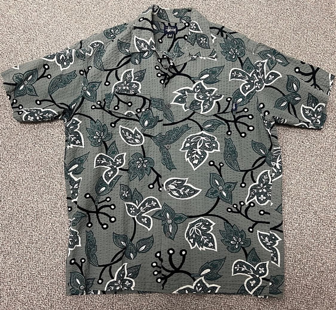 90s 스투시 stussy 플라워 패턴 하와이안 반팔 셔츠 남방 상품이미지1