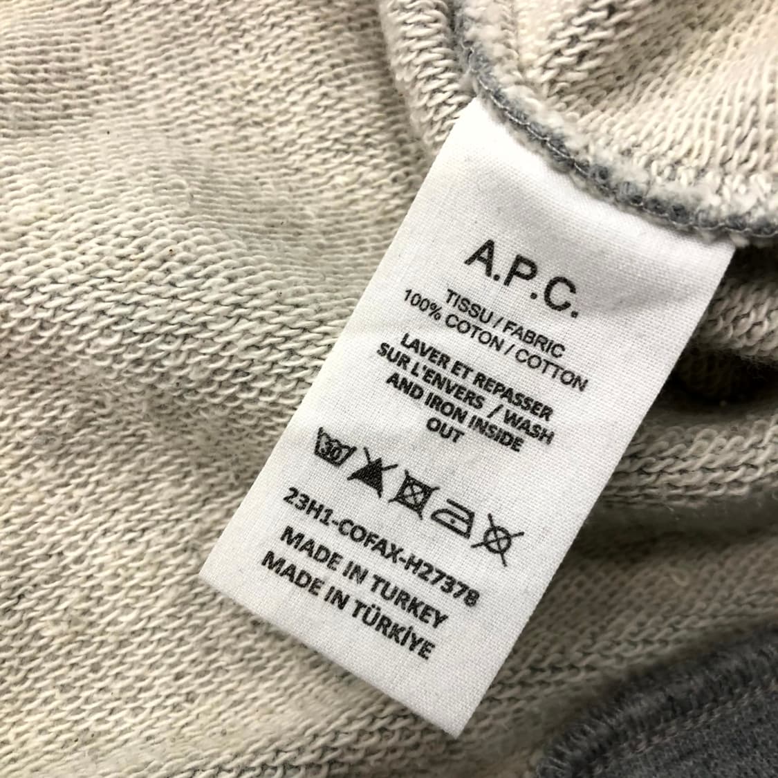  XXL APC 아페쎄 로고 맨투맨 스웻셔츠 상품이미지4