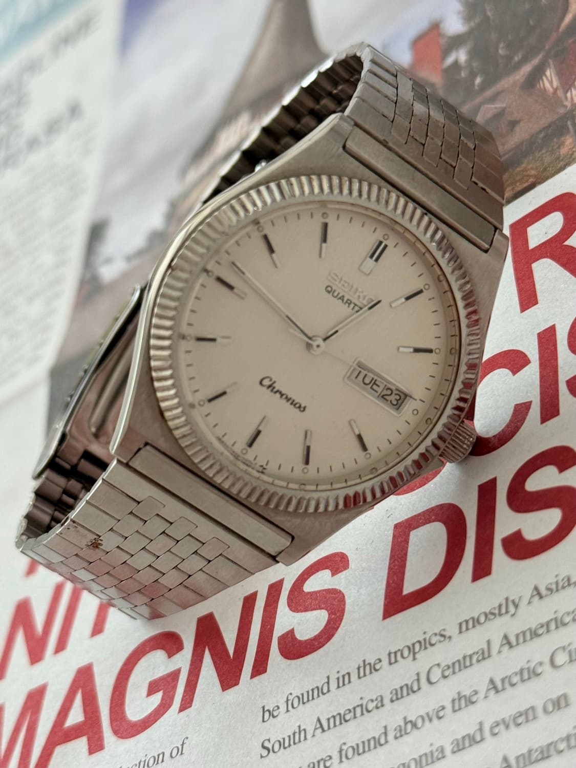 Seiko 세이코 쿼츠 Chronos 플루티드 베젤 Day-Date 19 상품이미지5