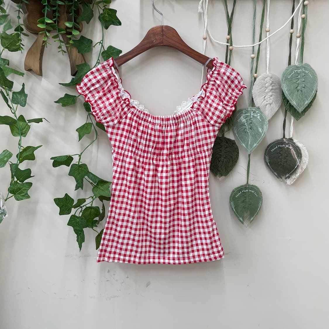 Tralala 트랄라라 체크 반팔 티셔츠 상품이미지4