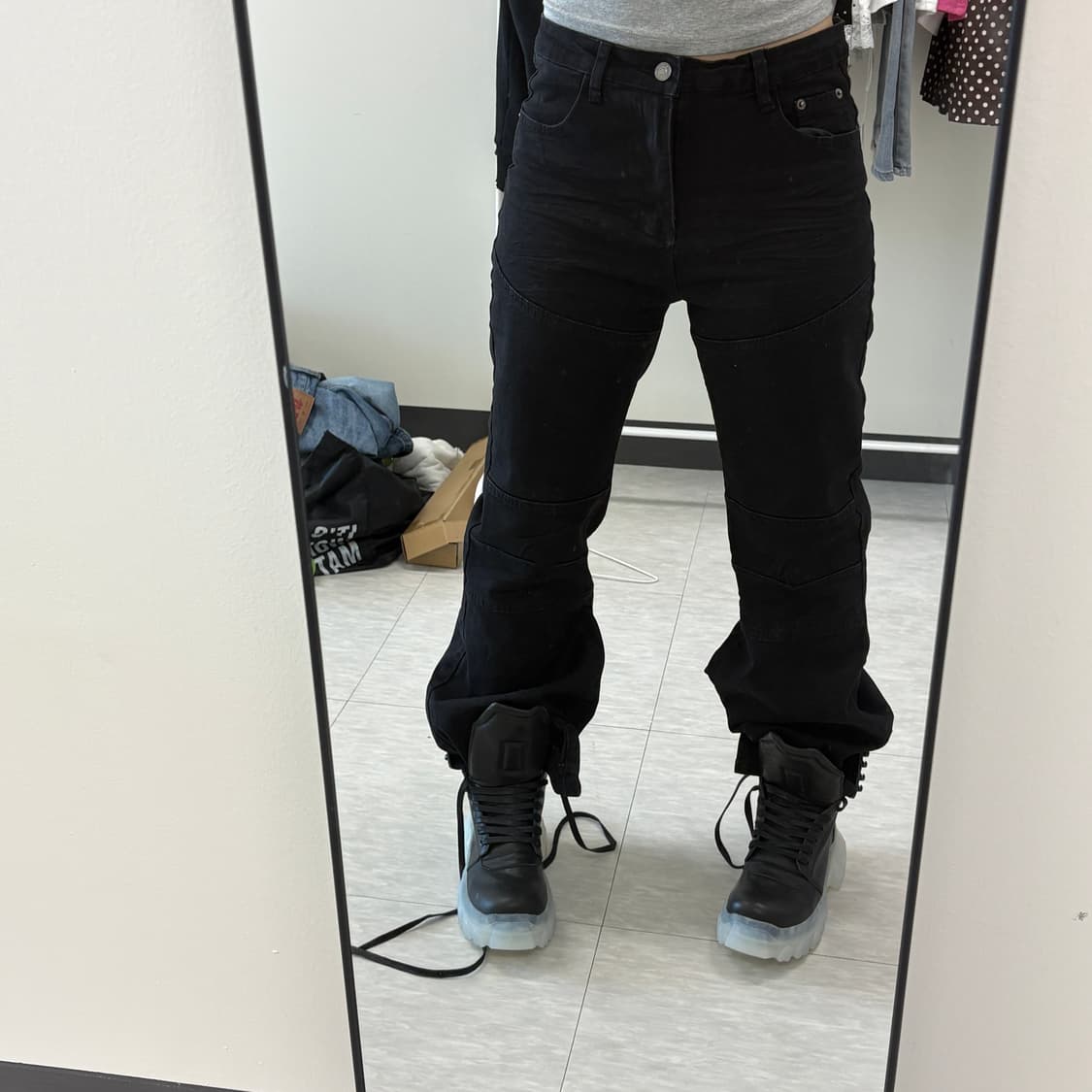 릭오웬스 스타일 레트로 플레어진 상품이미지2