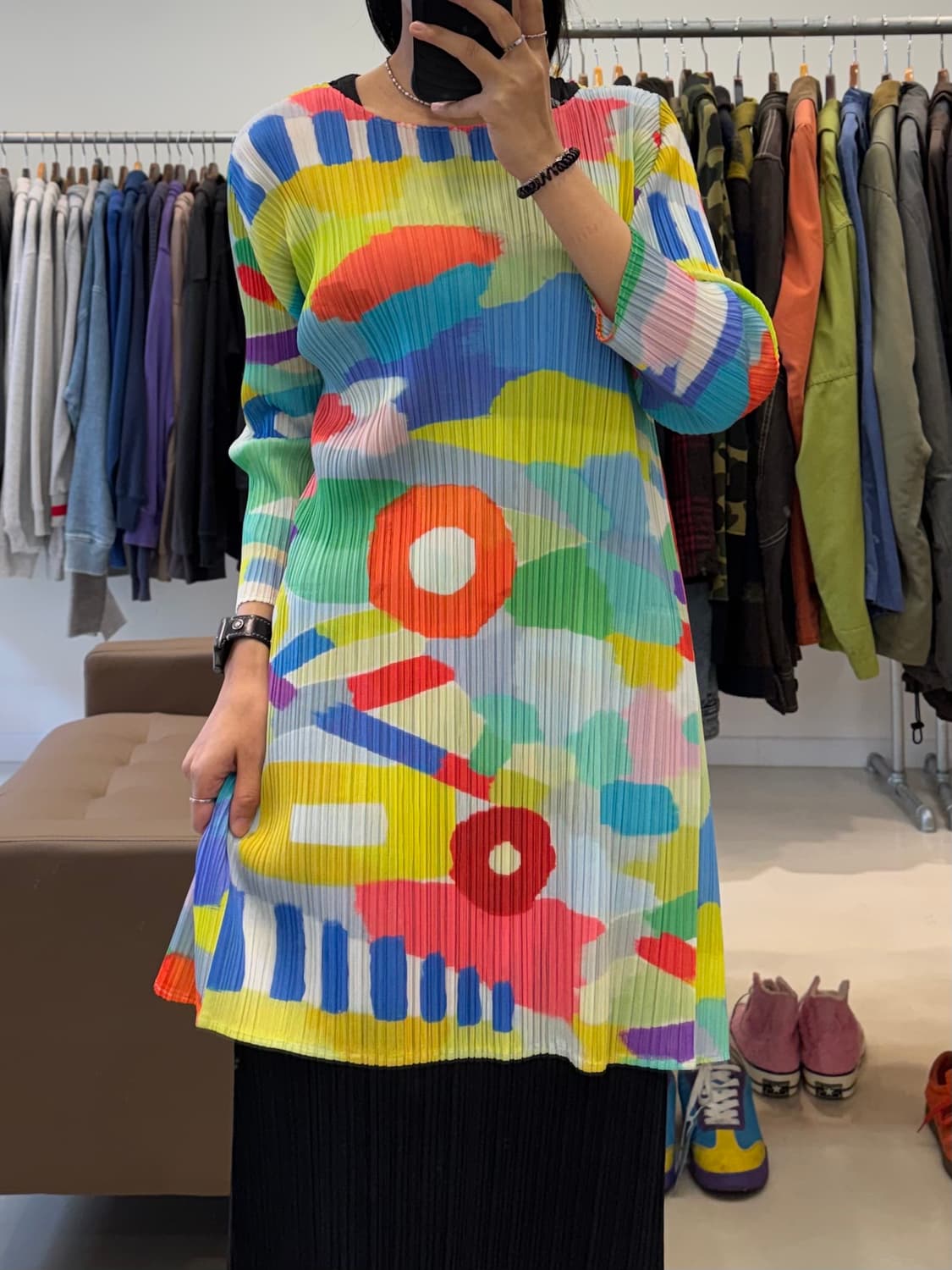 플리츠 플리즈 패턴 원피스 상품이미지5