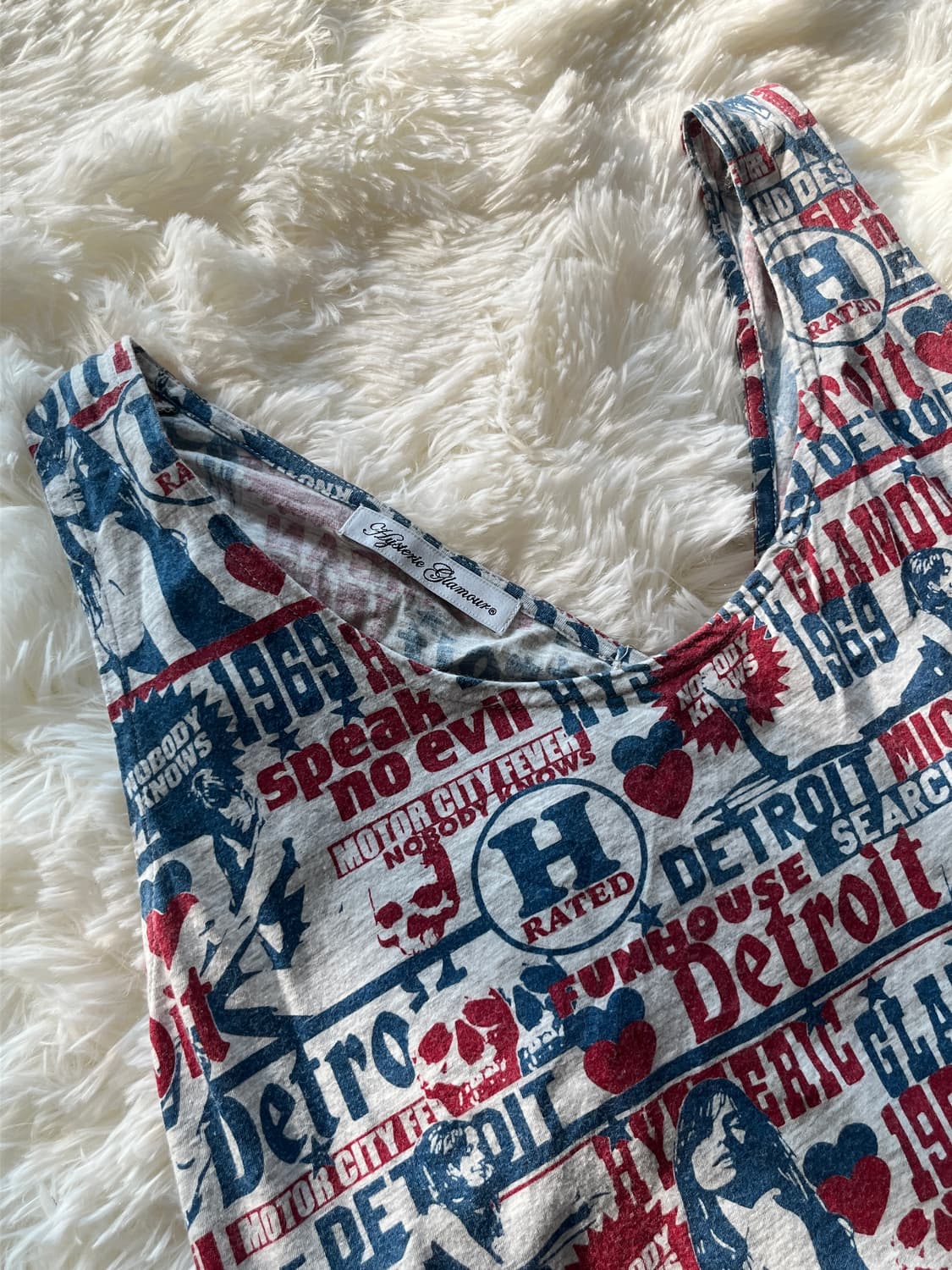 히스테릭 글래머 디트로이드 올오버 로고 그래픽 백스트링 셔링 원피스 상품이미지3