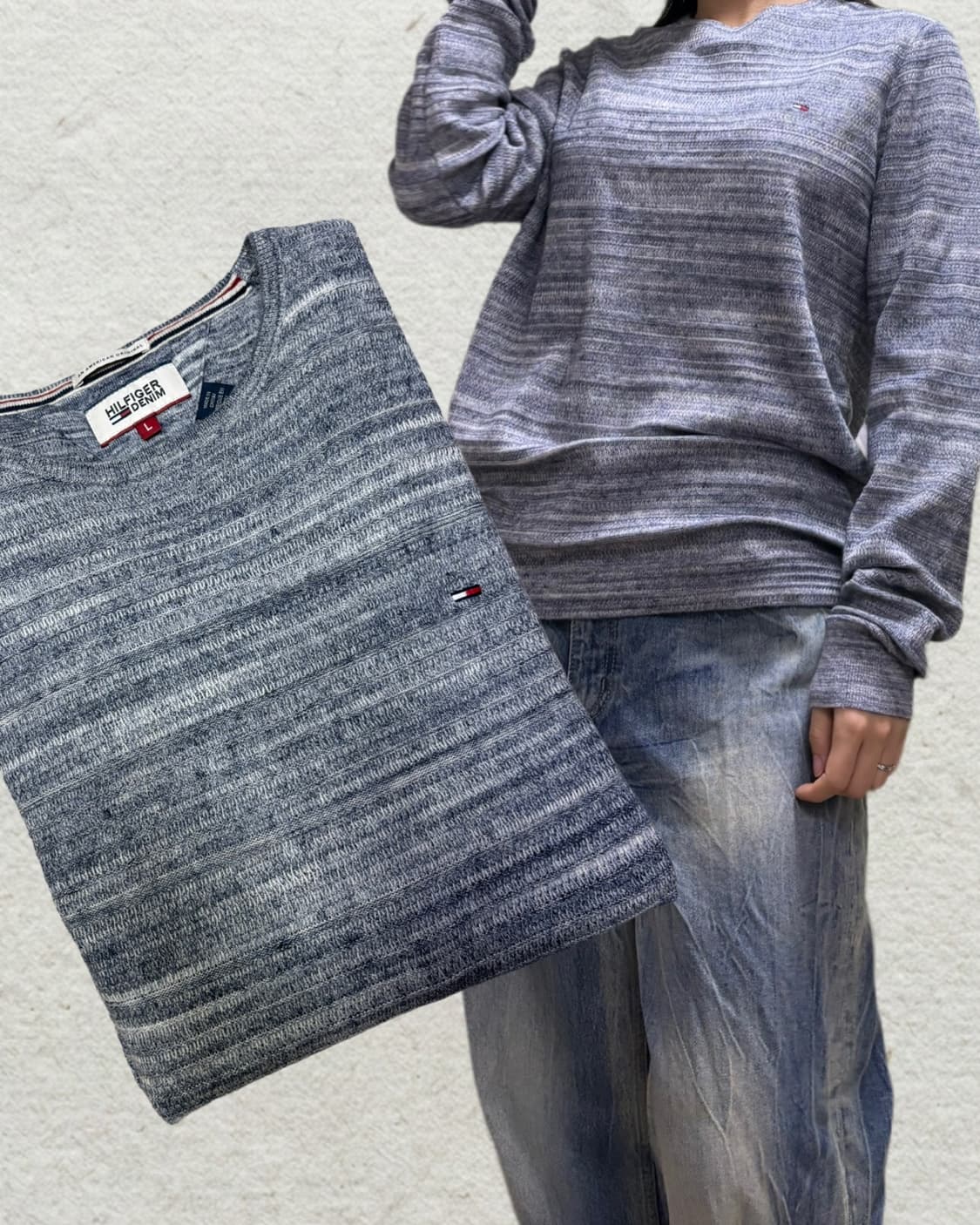 타미힐피거 그레이 텍스처 니트 상품이미지1