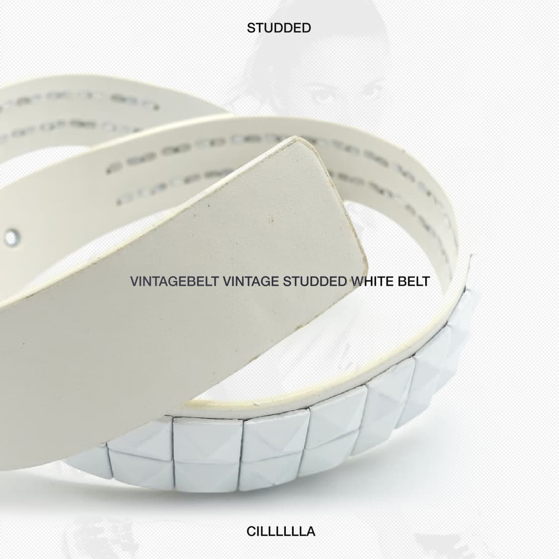 VINTAGEBELT 빈티지 화이트 스터드 벨트 상품이미지1