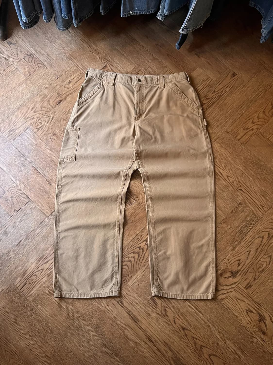 [38]칼하트 USA 덩가리핏 베이지 싱글니 카펜터 워크 팬츠 상품이미지1