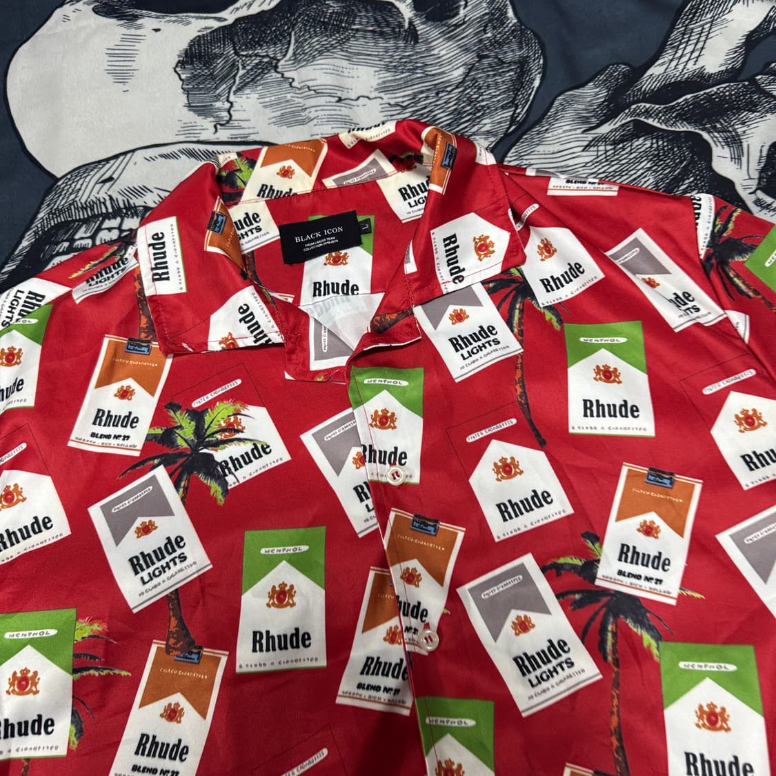 rhude 블랙아이콘 하와이안 말보로 셔츠 100 L  사이즈 상품이미지2