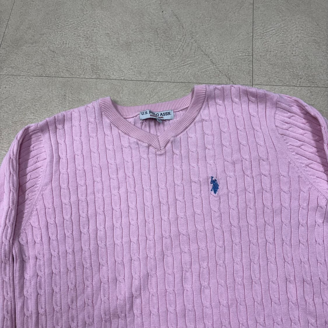 Us polo assn 케이블 핑크 니트 상품이미지2