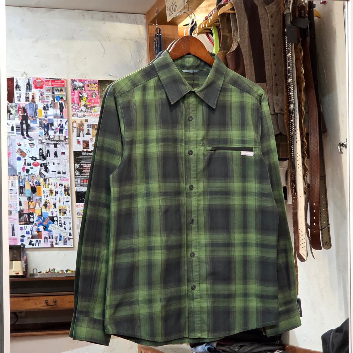 컬럼비아 그린 체크 셔츠 상품이미지1