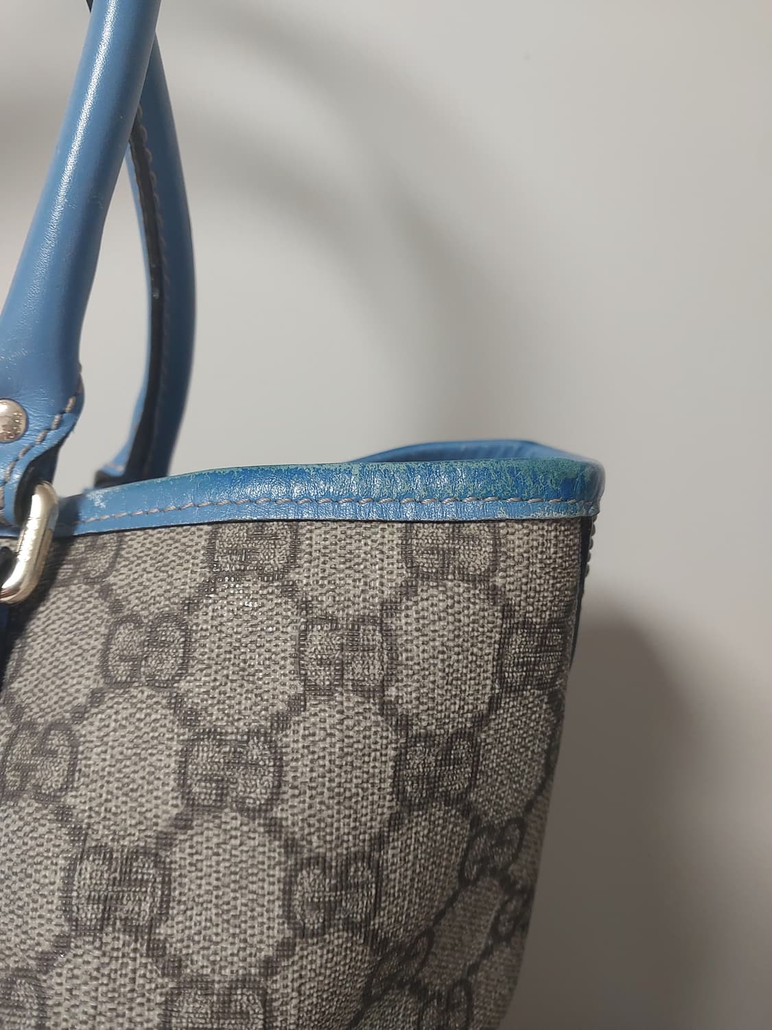 구찌 수프림 PVC 조이 쇼퍼백 숄더백 블루 (정품) 상품이미지3