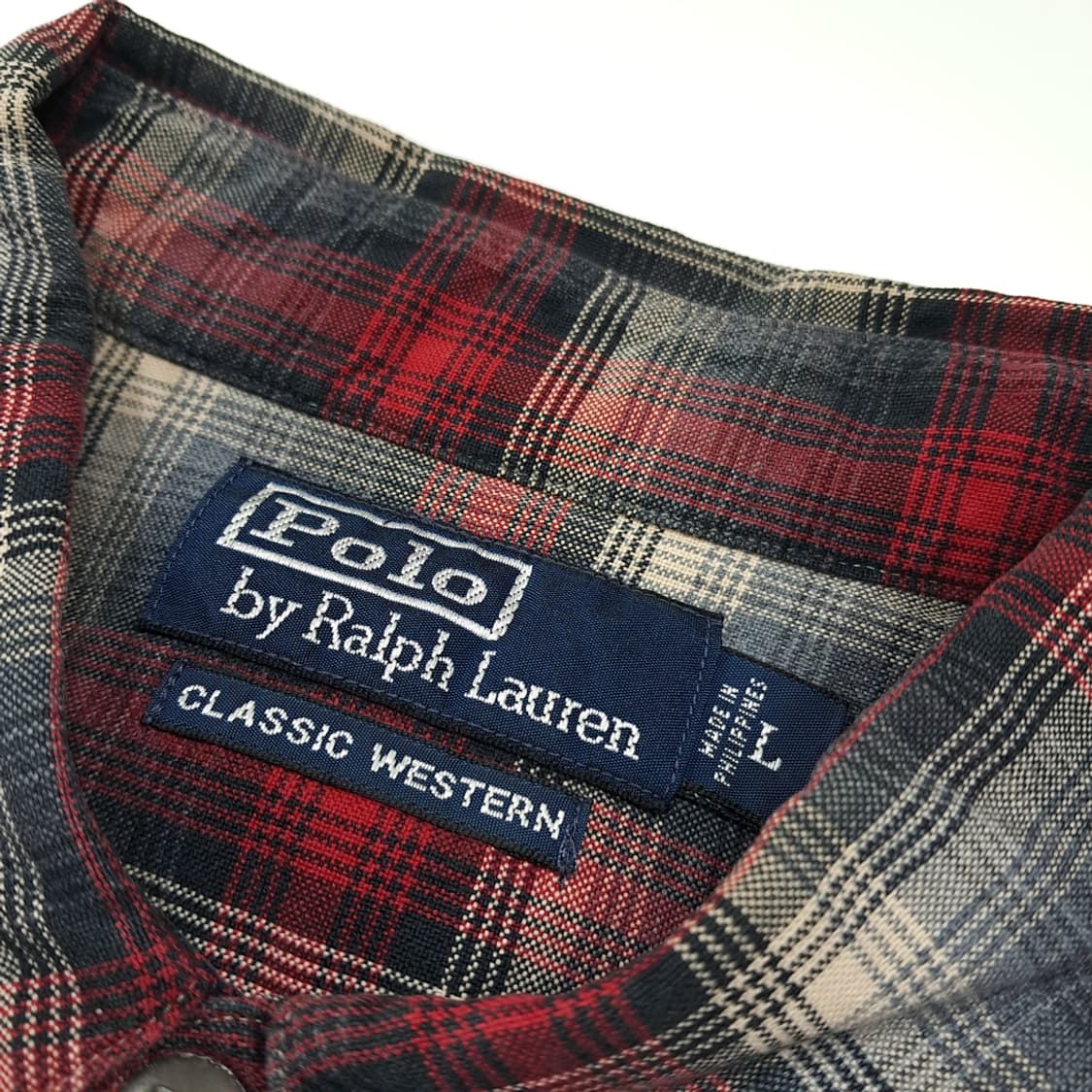 CL921 L 폴로 90s 웨스턴 클래식 체크 셔츠 상품이미지3