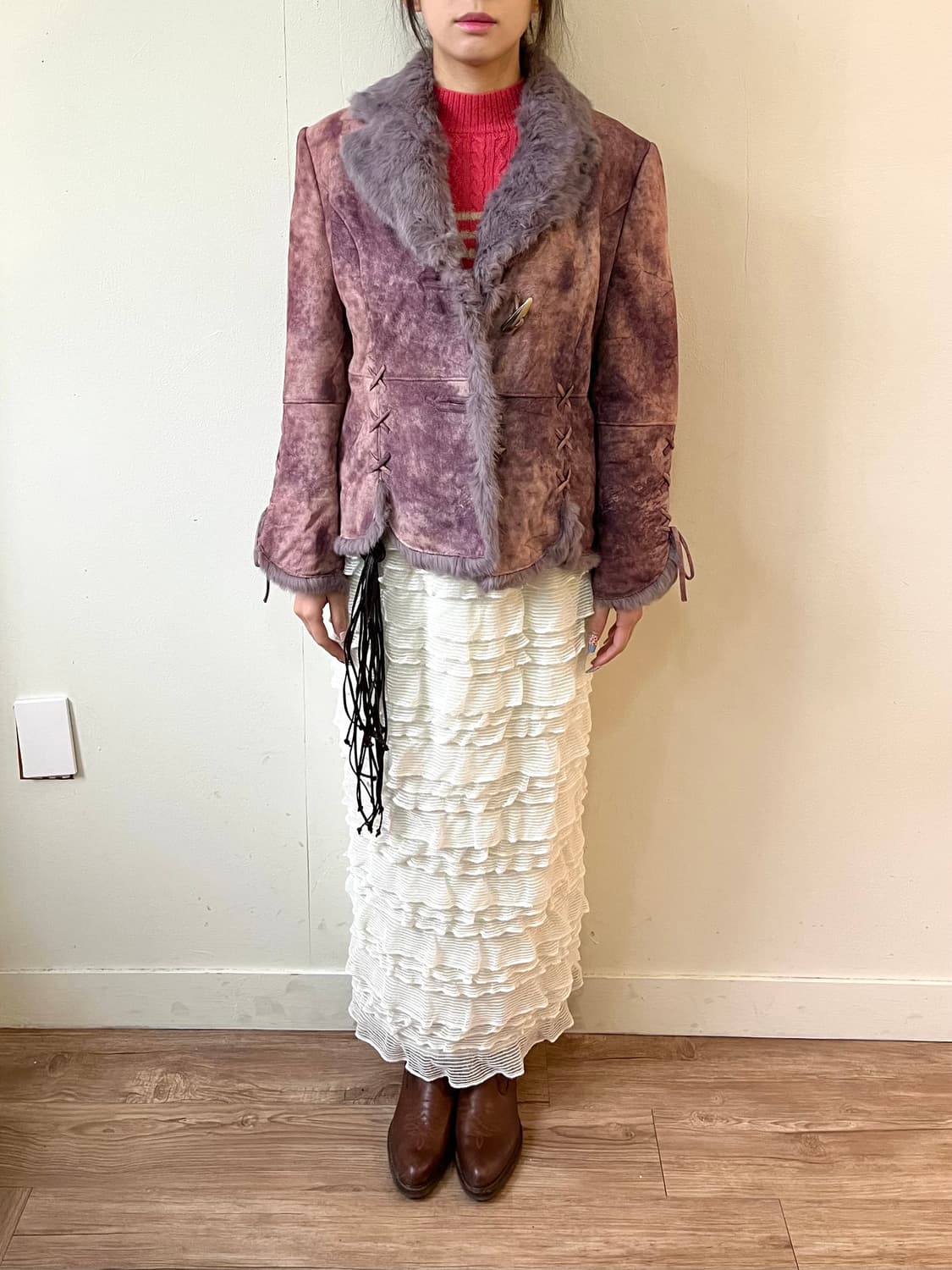 GOLD JADE 라벤더 퍼 자켓 상품이미지8