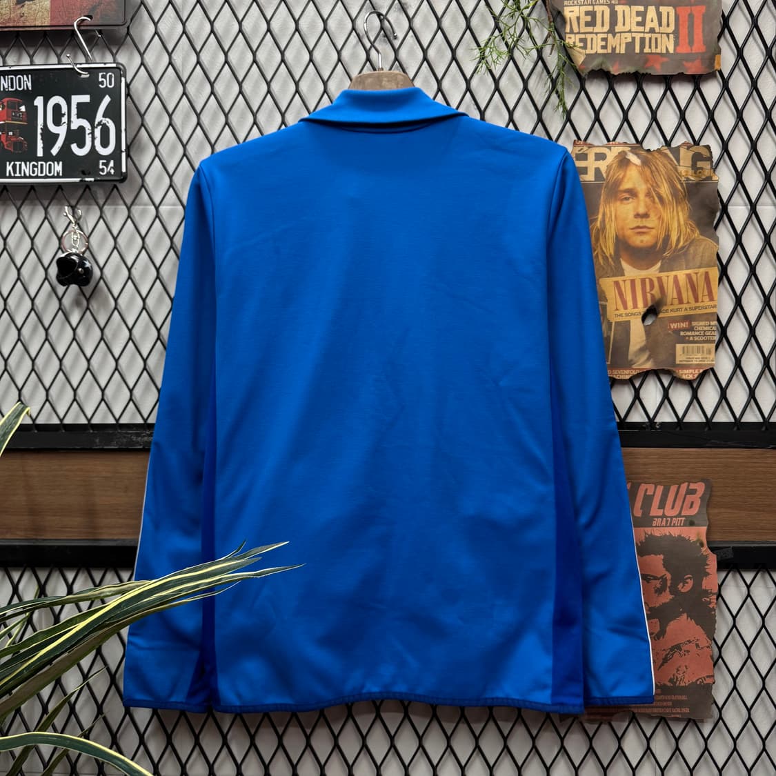 아디다스 오리지널 빈티지 트랙자켓 전면 배색 로고 포인트 블루 상품이미지2