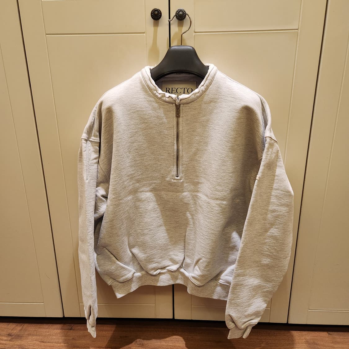 렉토 RAW EDGE COLLAR STAND HALF ZIP-UP 멜란지 상품이미지3