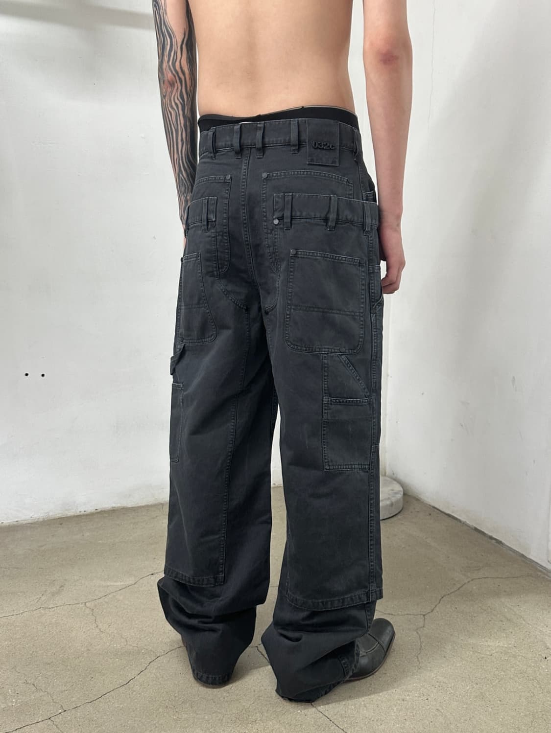 S)032C 더블 시프트 카펜터 와이드 팬츠 상품이미지2