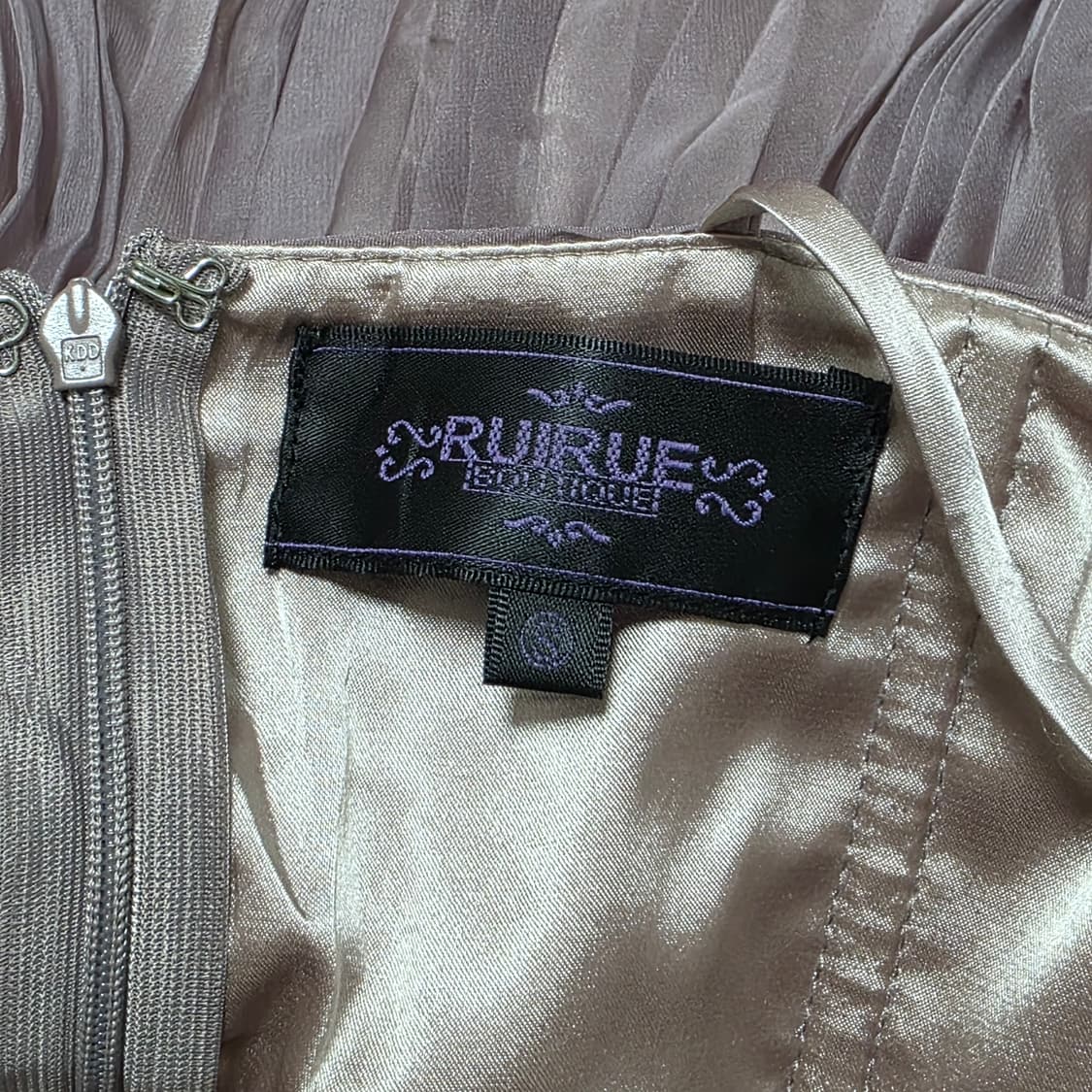 RUIRUE 일본빈티지)로맨틱st 플리츠 비즈 홀터넥 댄스파티연주회드레스 상품이미지5