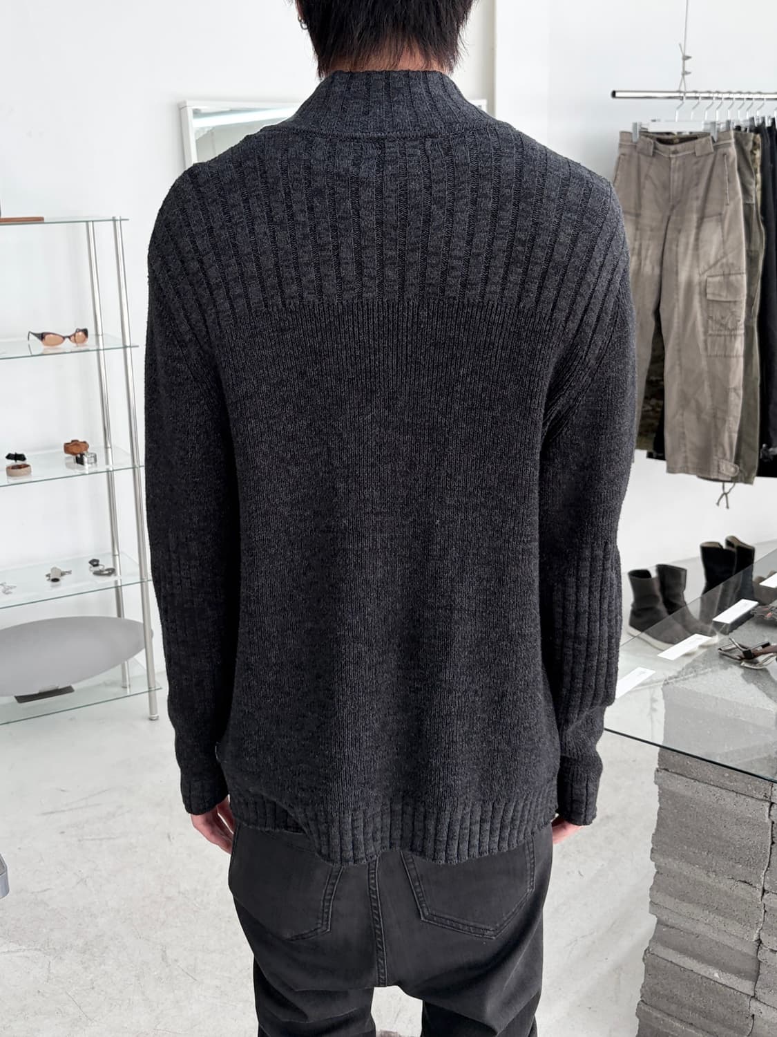 캘빈 클라인 리브드 니트 집업 상품이미지2