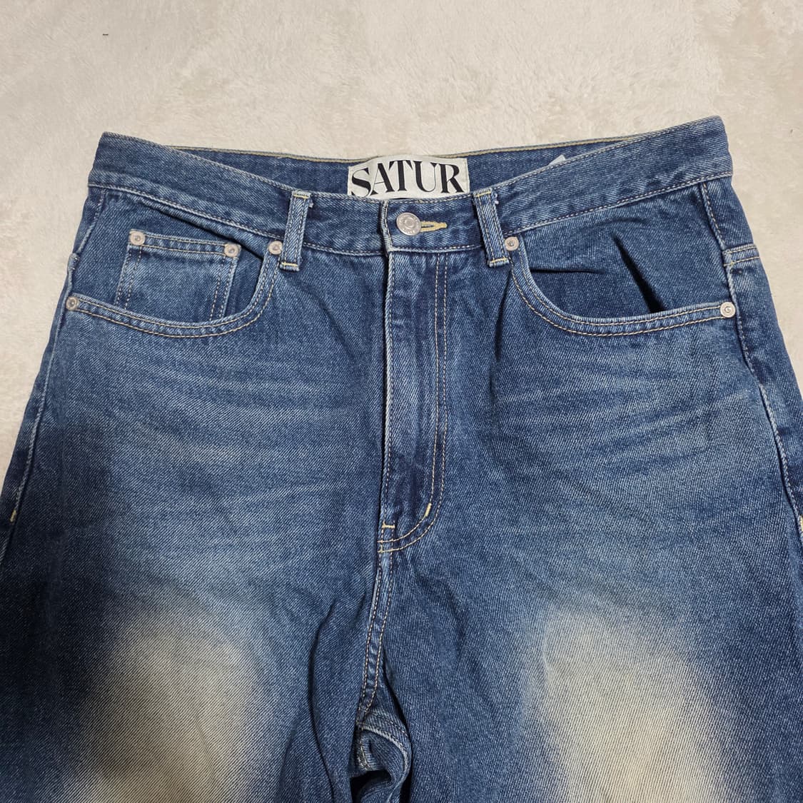 (M)SATUR 세터 브루클린 뉴트로 와이드 워시드 데님 팬츠 상품이미지2