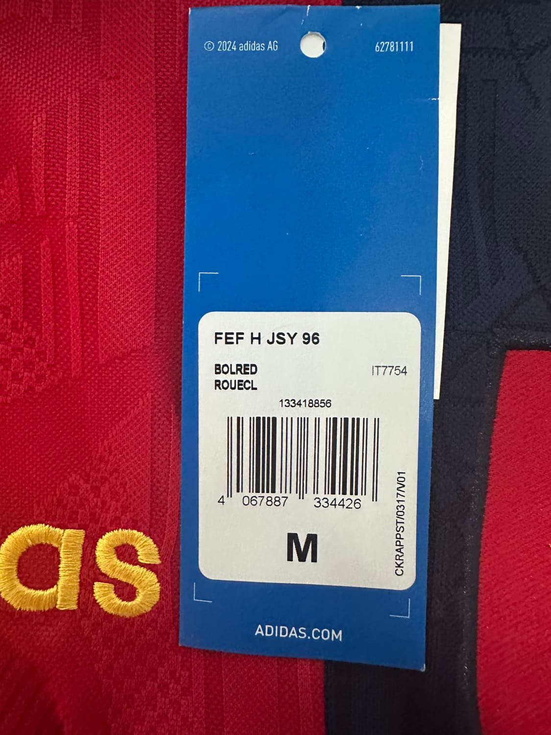 아디다스 스페인 1996 리이슈 유니폼 상품이미지4