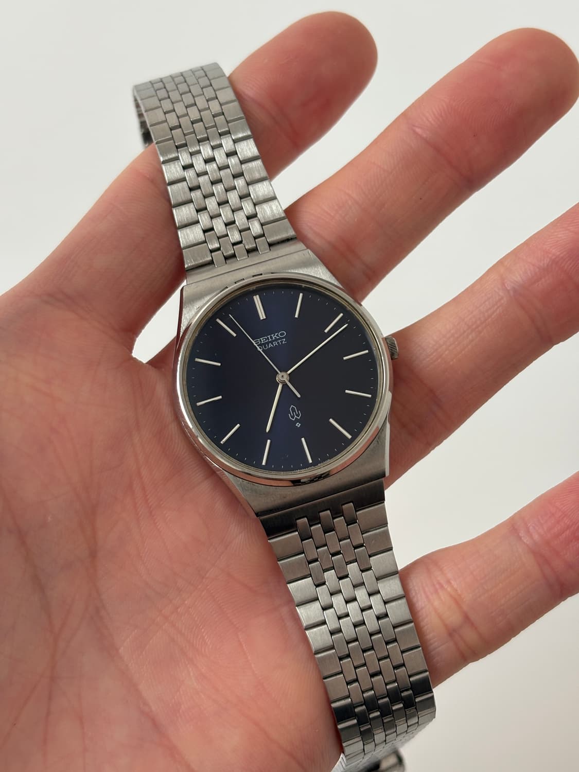 세이코 1970년대 빈티지 시계 SQ 네이비 다이얼 실버 쿼츠 남성 상품이미지1