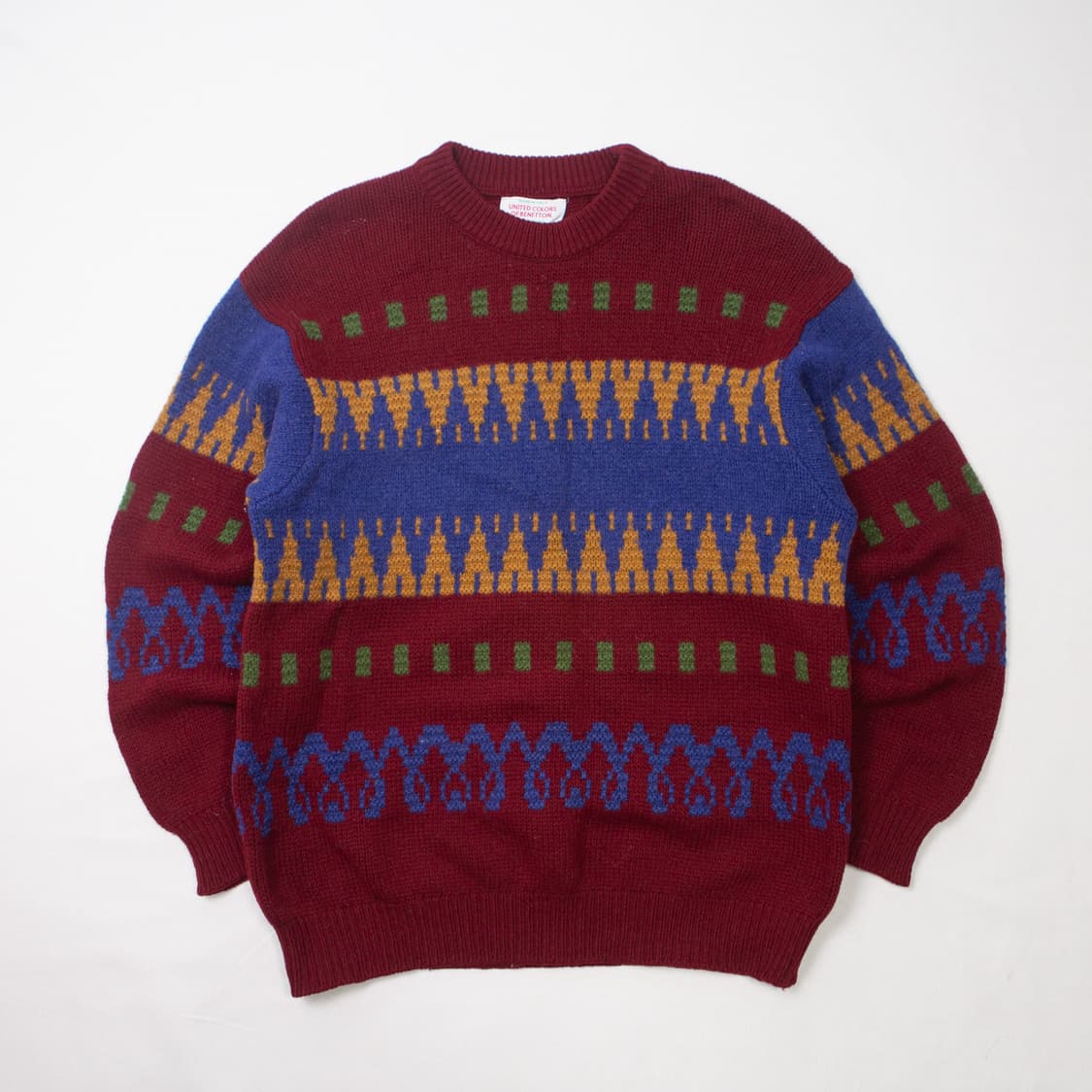 90s 베네통 쉐틀랜드 울 니트 스웨터 상품이미지1