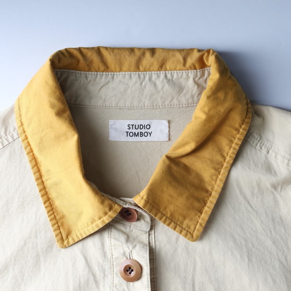 스튜디오 톰보이 코튼 컬러 배색 반팔 원피스 F 상품이미지6