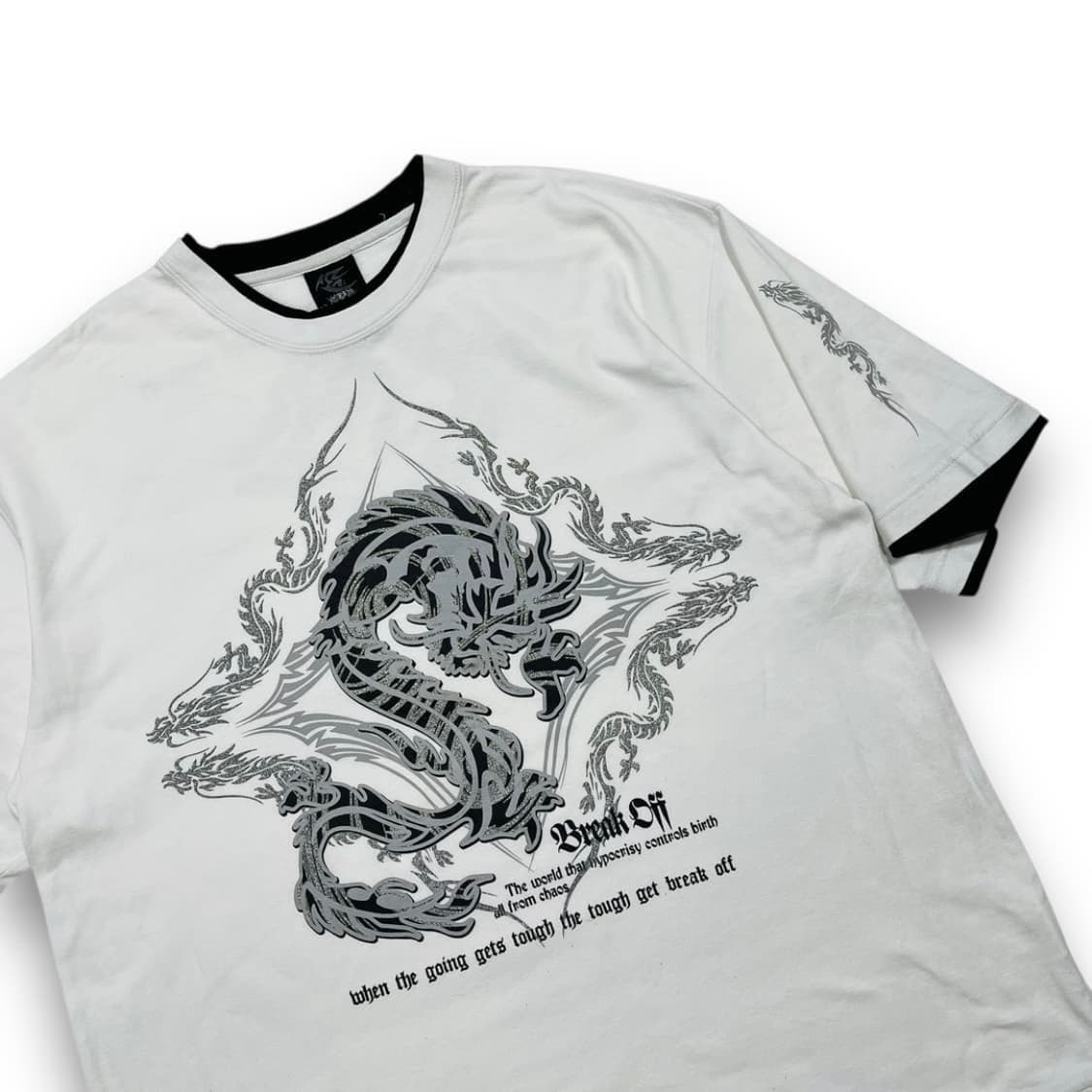 Break Off 트라이벌 드래곤 타투 스트릿 반팔 티셔츠 상품이미지3
