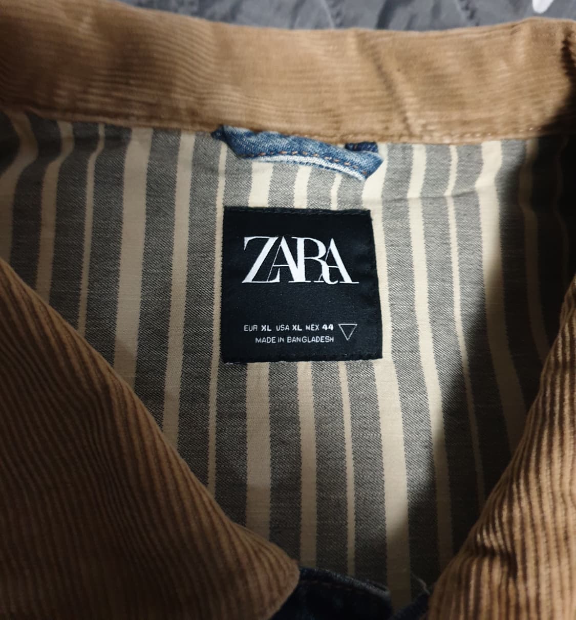 자라 블랙라벨 코듀로이 카라 빈티지 워싱 데님 워크자켓 (XL) 상품이미지4