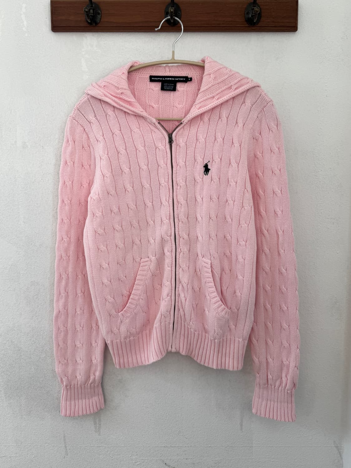 폴로 연핑크 후드집업 상품이미지2