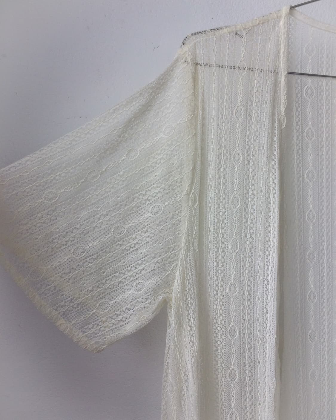 Pattern lace point open long cardigan 상품이미지3