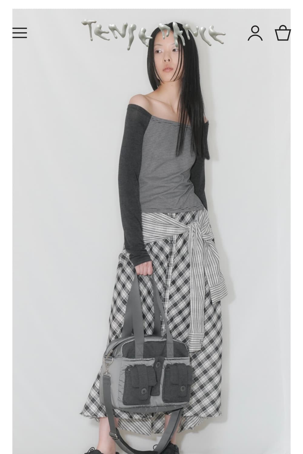 탠스댄스 Stripe off-shoulder_black  상품이미지6