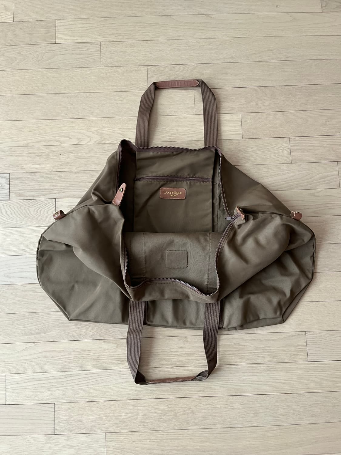 90s Courreges 꾸레쥬 코튼 쇼퍼백 카멜 상품이미지6