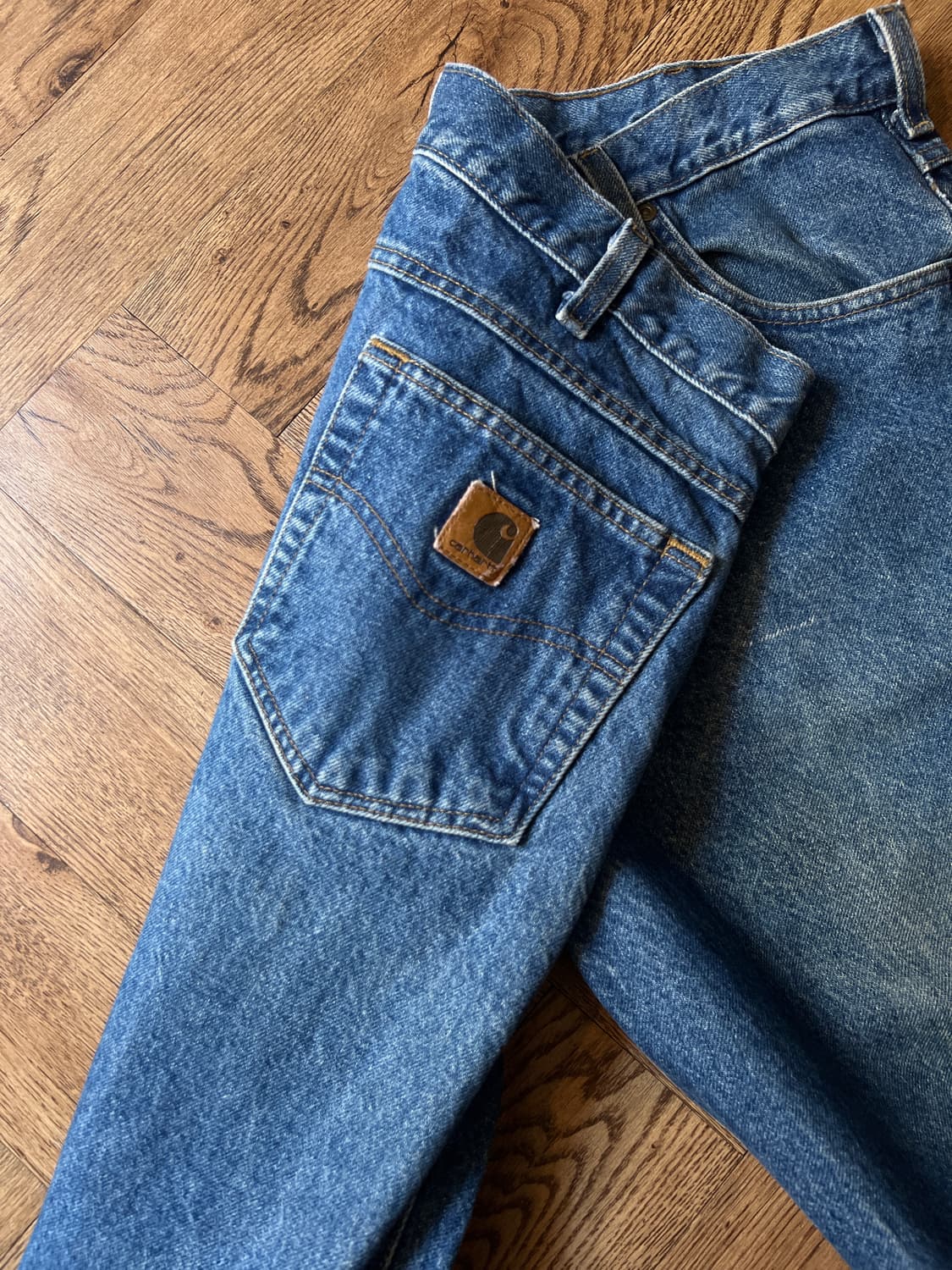 [38]칼하트 USA 빈티지 워싱 미디엄블루 워크 데님 팬츠 상품이미지7