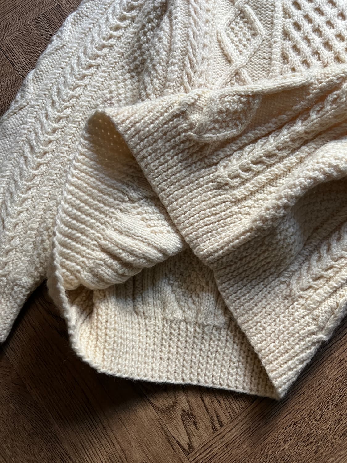 [M]90's 아일랜드제 핸드메이드 아란 피셔맨 스웨터 F1 상품이미지4