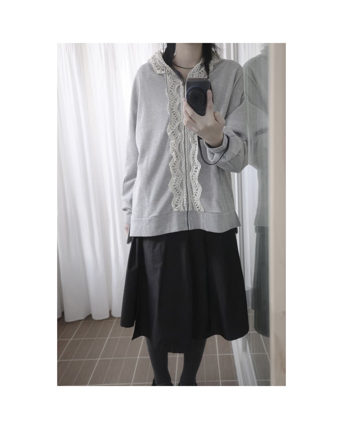 Lace grey hoodie  상품이미지4