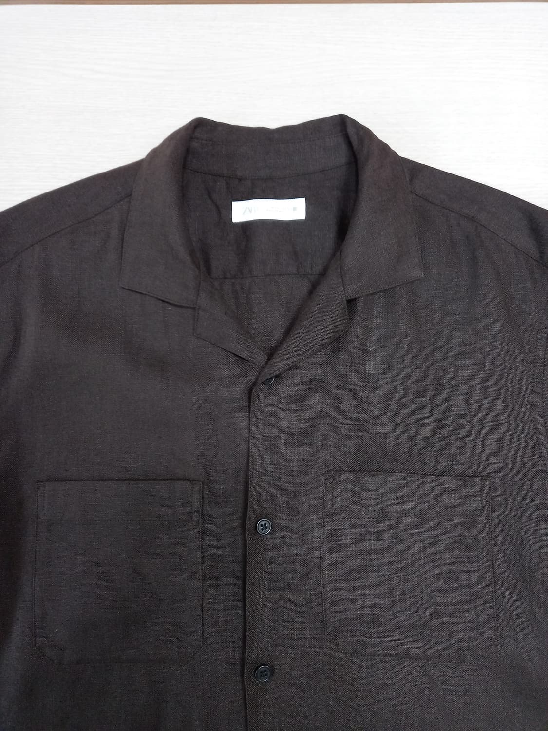 L-XL ZARA 린넨100% 반팔 블레이저 다크브라운 L-636 상품이미지4