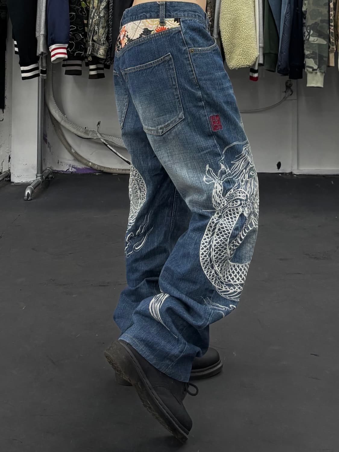 카라쿠리 타마시 오리엔탈 드래곤 데님팬츠 상품이미지2