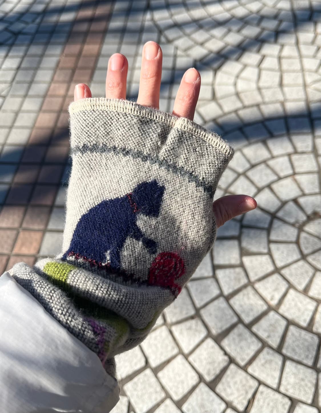 빈티지 고양이 핑거리스 핸드워머 상품이미지1