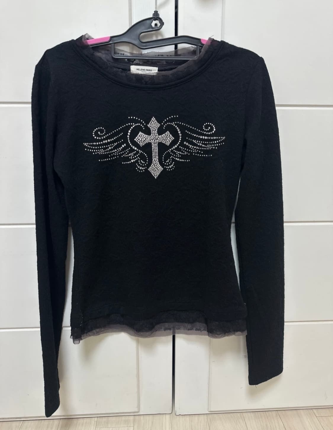 헬레네파리스  엔젤 크로스 큐빅 레이스 롱 슬리브 상품이미지2