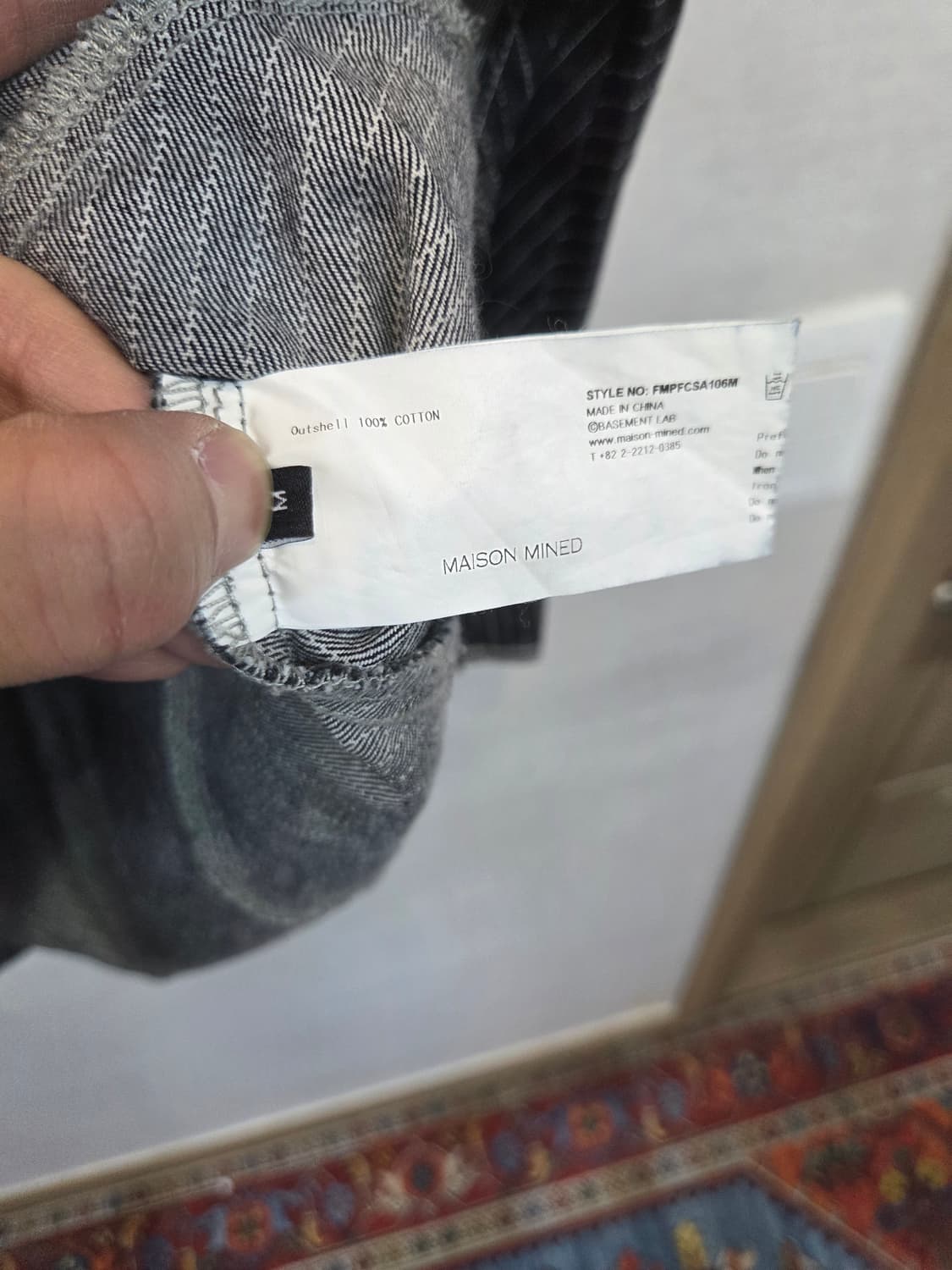 메종미네드 스트라이프 블랙 데님셔츠 긴팔 m 상품이미지4