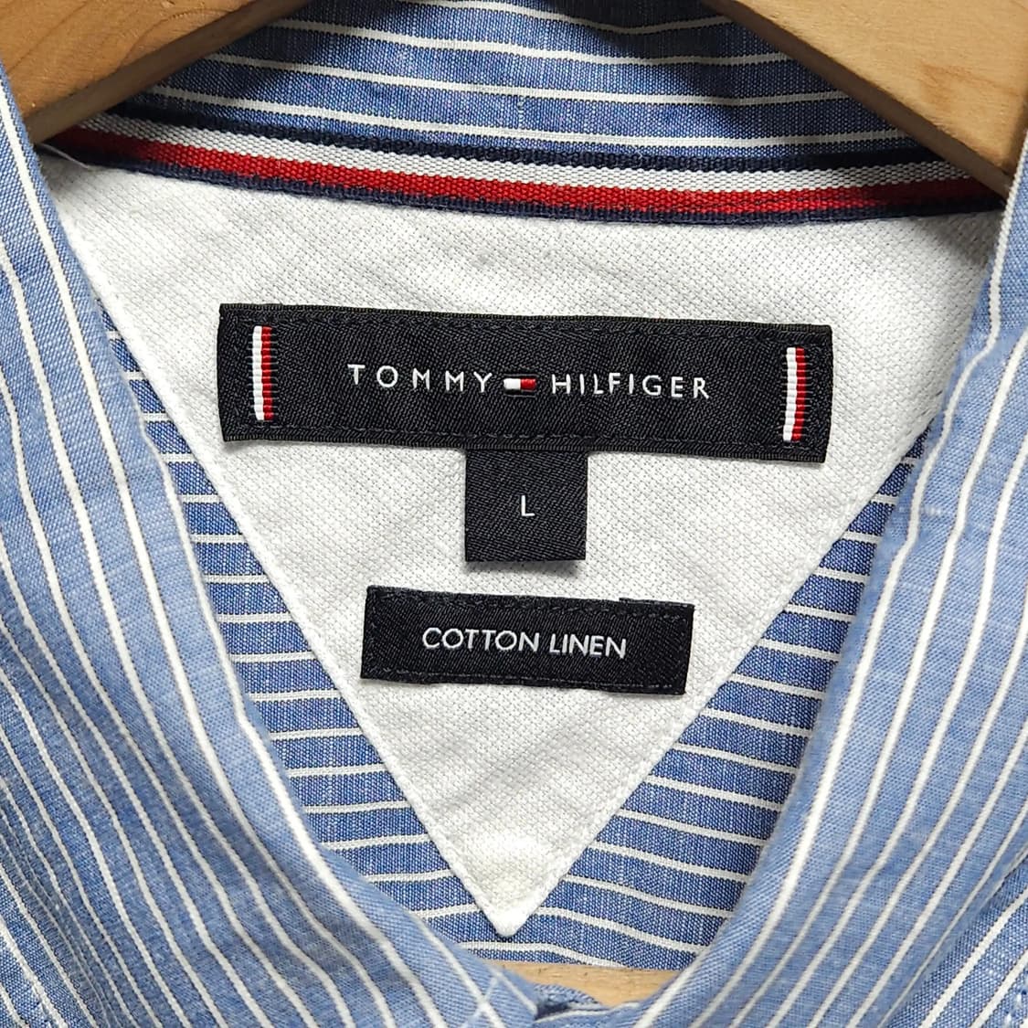100)tommy 타미 스트라이프 반팔 셔츠 상품이미지3