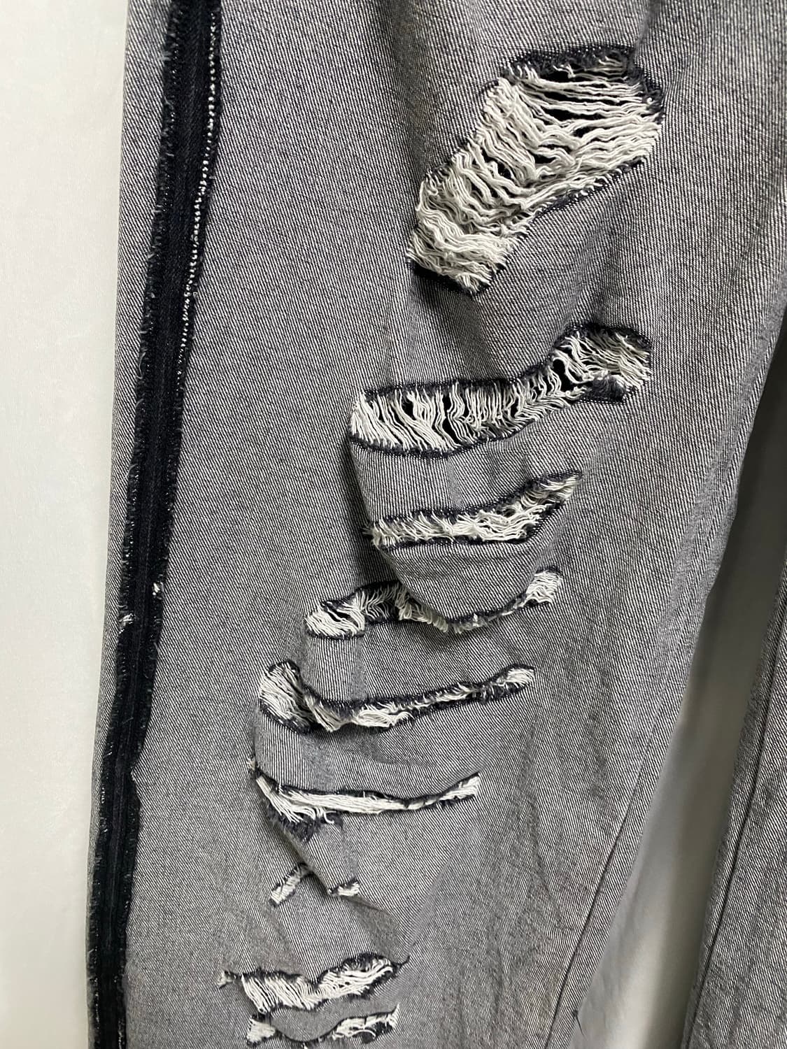 찢청 흑청 카모 아웃포켓 그런지 와이드 데님 상품이미지3