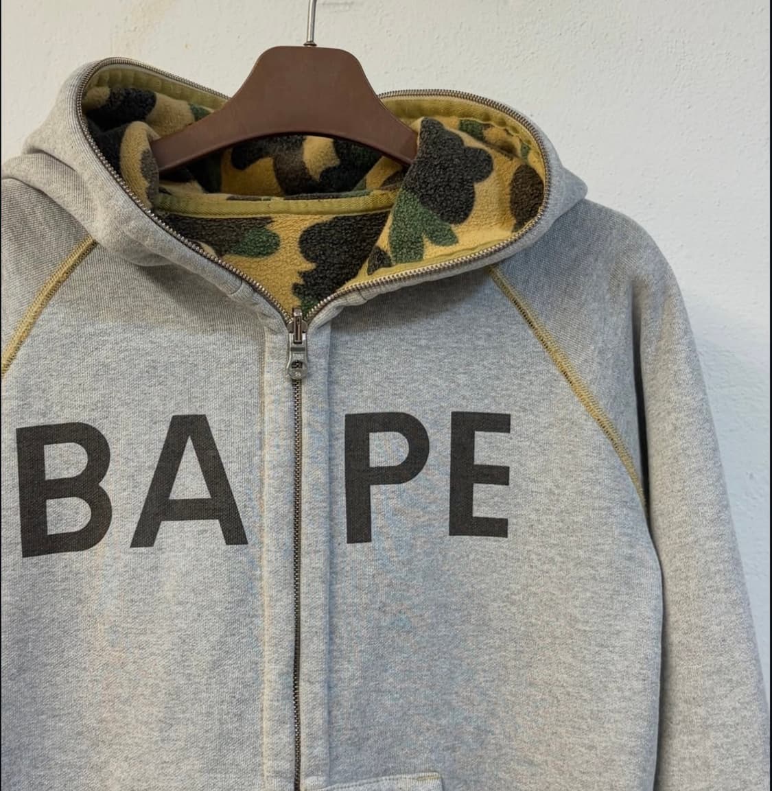 양면!! 리버서블!! 딱붙핏 베이프 카모 후드집업 상품이미지6