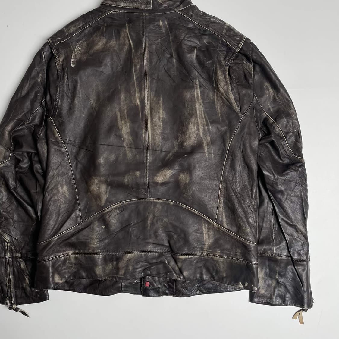 North beach 그라데이션 페인트 레더 자켓 상품이미지6