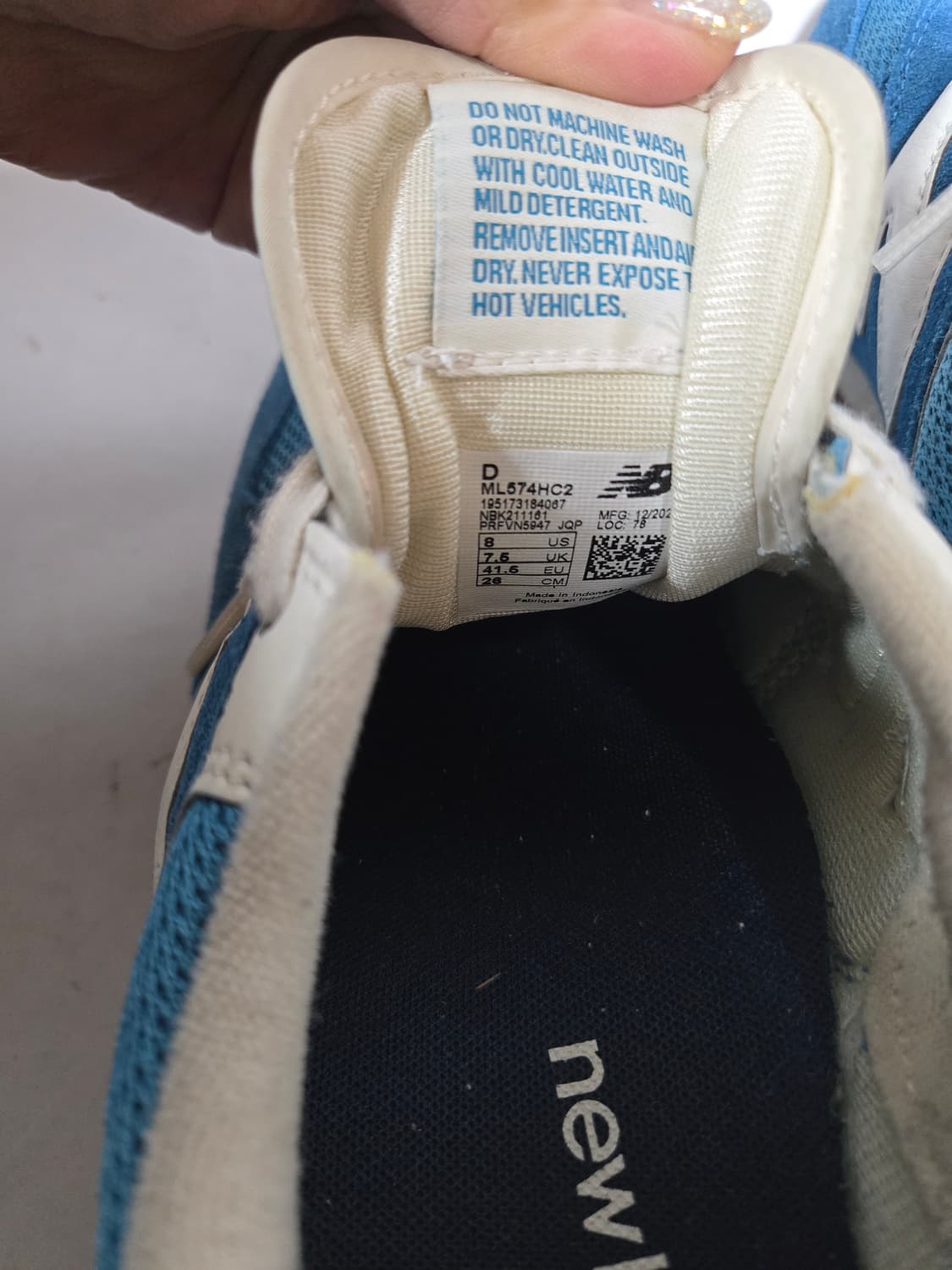 뉴발란스 574 블루 스웨이드 운동화260mm 상품이미지5