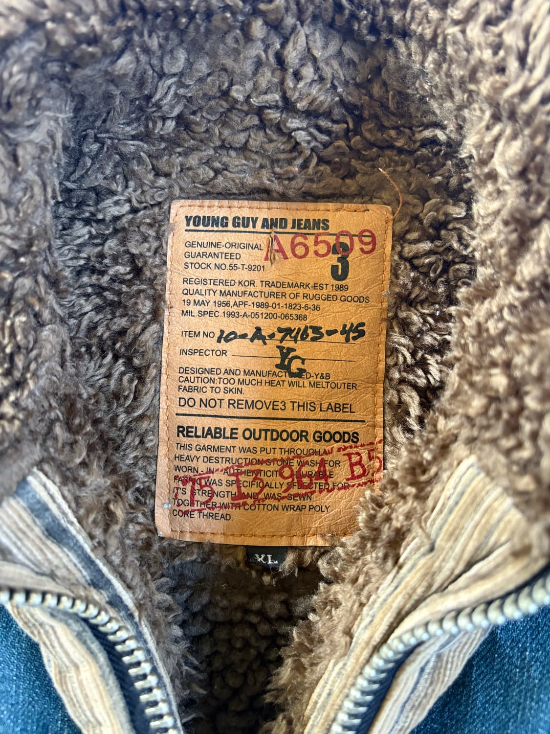 일본빈티지 레이어드 양털 청자켓 상품이미지4